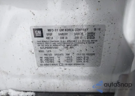 2019 Chevrolet Trax Lt z USA, uszkodzony, nr VIN KL7CJPSB4KB751656